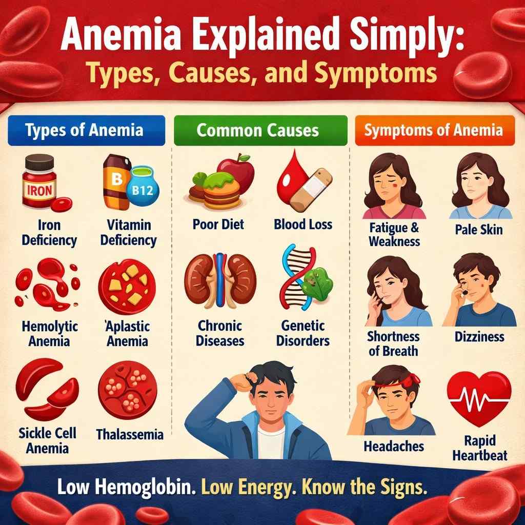 Anemia Explained Simply Types, Causes, and Symptoms